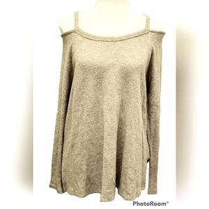 PaperMoon Cold Shoulder Light Sage Sweater Size Small